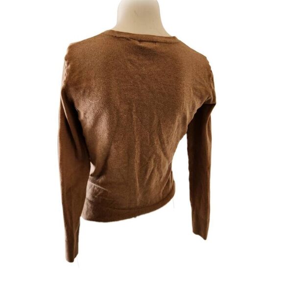 Merona m women's medium brown button-up cardigan sweater - Picture 2 of 6
